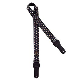 Ortega Guitars Guitar Strap Length Adjustable - Acoustic Guitar / Bass, Electric Guitar, Electric Bass - Highland Series - Cotton Stars (OCS-110)