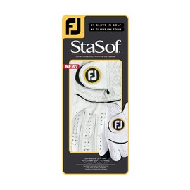 FootJoy Women's StaSof Golf Glove, White Medium/Large, Worn on Right Hand