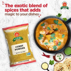 Laxmi Curry Powder 200gm (7oz) | Curry powder seasoning with a blend of spices | Non-GMO Product | For cooking and seasoning | Saves you time and energy
