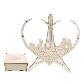 CAXUSD Handmade Wooden Guest Drop Box Heart Shape Decor for Wedding Baby Shower Wedding Guest Book Display