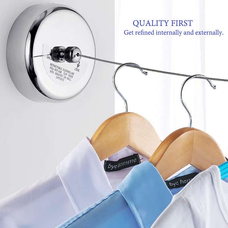 HOYOJU Clothes Line Retractable Clothesline of 304 Stainless Steel with