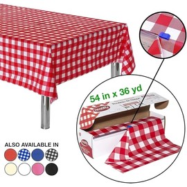 Premium Disposable Tablecloth Roll For Your Home- Waterproof, Stain Resistant, Durable Plastic Table Cover for Parties, Events, Picnic, Weddings, and Every Day Use- Elegant & Easy cleanup.