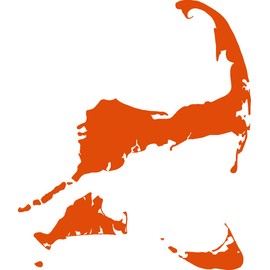 hBARSCI Cape Cod, Marthas Vineyard & Nantucket Vinyl Decal - 5 Inches - for Cars, Trucks, Windows, Laptops, Tablets - Outdoor-Grade 2.5mm Thick Vinyl - Orange