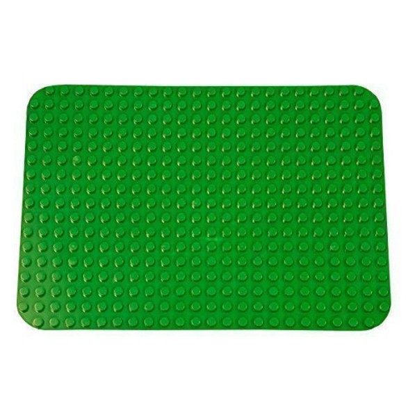 Strictly Briks Classic Big Briks Baseplate 15" x 10.5" Large Building Brick Baseplate 100% Compatible with All Major Brands | Large Pegs for Toddlers | Single Green Flat Bottom Base Plate