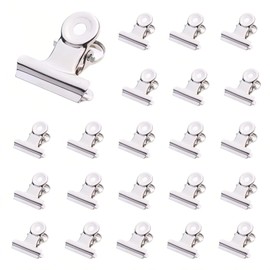 ZuiBestJia Pack of 60 Small Bulldog Paper Clips, 22 mm, Metal Clips, Paper Money Binder Clips for Pictures, Photos, Home and Office Supplies (Silver)