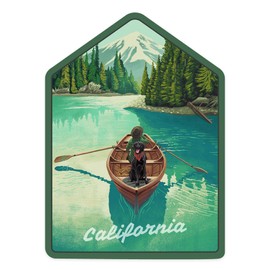 Die Cut Sticker California, Quiet Explorer, Boating, Mountain, Vinyl Sticker 3 to 6 inches, (Waterproof Decal for Cars, Water Bottles, Laptops, Coolers), Large