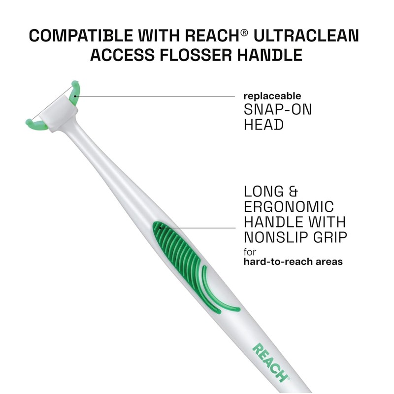 Listerine Ultraclean Access Flossers Disposable Heads Fresh Mint Crystals 28