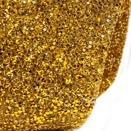 Luminous Rectangle Placemat, Sparkling Rhinestones, Heat Resistant, Non-Slip Back, for Striking Dining Table Settings, Events, Weddings, Gold, 13x18, Sold Individually