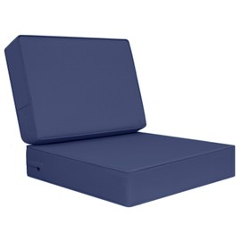 AAAAAcessories Outdoor Sponge Deep Seat Cushions, 24 x 24 x 5 Inch, Waterproof, Fade Resistant Patio Chair Cushions, Navy Blue