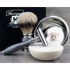 Silver Antique 4 Piece Premium Selection - Shaving Set for