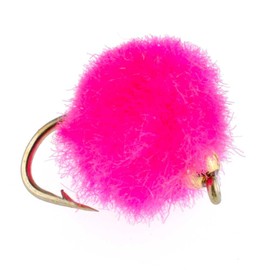The Fly Fishing Place Bead Head Hot Pink Glo Bug Egg - 6 Wet Nymph Fly Fishing Flies - Hook Size 10