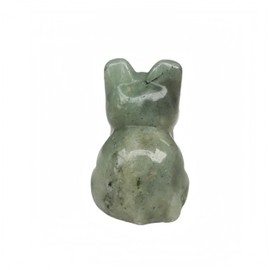 Manekieko Natural Grey Moonstone Happy Cat Crystals and Healing Stones Figures Collectibles, 1.5 Inch Hand Carved Gemstone Animal Sculpture Home Decor for Cat Lovers