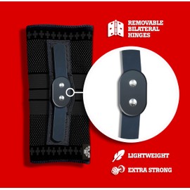 Old Bones Therapy Knee Brace with Hinges | Knitted Compression Knee Sleeve with Hinges | Perfect for Sports, Stability and Protection (Large, Red - 1 Pack)