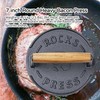 7 Inch Bacon Press, Heavy Duty Cast Iron Grill Press,