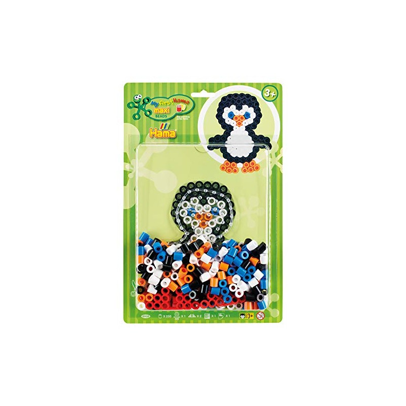 Hama Perlen 8938 Penguin Set with Approx. 250 Colourful Maxi