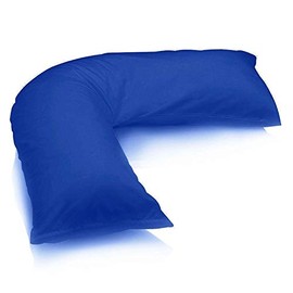 V shaped polycotton pillow case cover Royal Blue