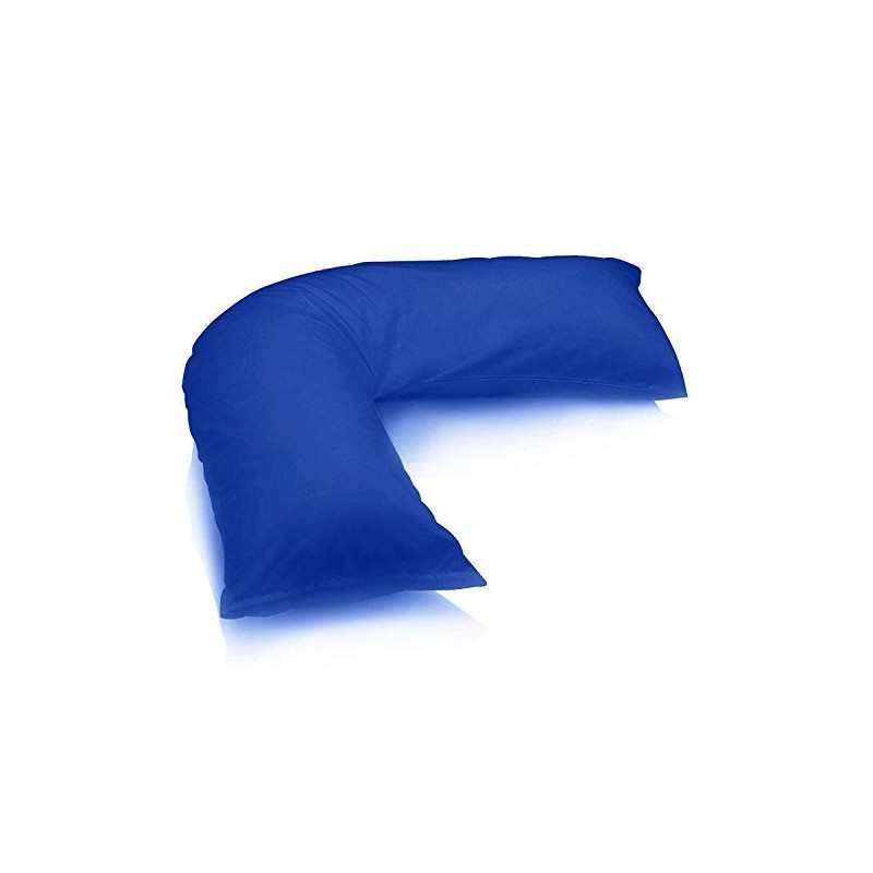 V shaped polycotton pillow case cover Royal Blue