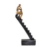 Hebdids Modern Contemplative Figure Sculpture, Black and Gold Stairs Design,