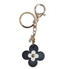 byDream Clover Flower Charm Key Chain Genuine Leather Bling Rhinestone