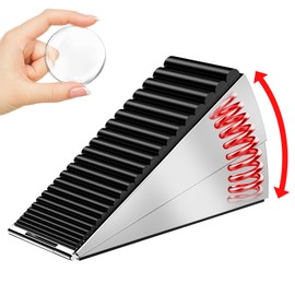 ZDZQJIA Topes de puerta resistentes para parte inferior de la puerta, cuña de tope de puerta grande con resorte ajustable, agarre de goma antideslizan