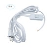 10FT Replacement Lamp Cord, White 18 AWG 2 Prong Extension