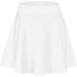 Sweet Hearts Skater Skirts for Women- Basic Casual Versatile Stretchy Mini Tennis Skirt Made in USA (White, Large)