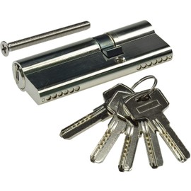 Lock Cylinder Profile Cylinder Door Cylinder for DIN Mortice Locks Increased Security Cylinder with 5 Security Keys 80 mm 50 + 30 mm