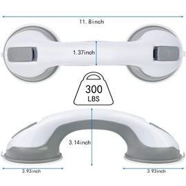 maseyboc 2 pcs Grab Bars, Suction Grab Bars for Showers and Bathtubs, Shower Handle Grab Bars Bathroom Safety Handles for Seniors, No Drill Installation, Heavy-Duty Grip for Bathroom Use