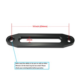 Ucreative Aluminum Hawse Fairlead for 8000-13000 LBs Winch 10" (254mm) Mount Glossy (Black)