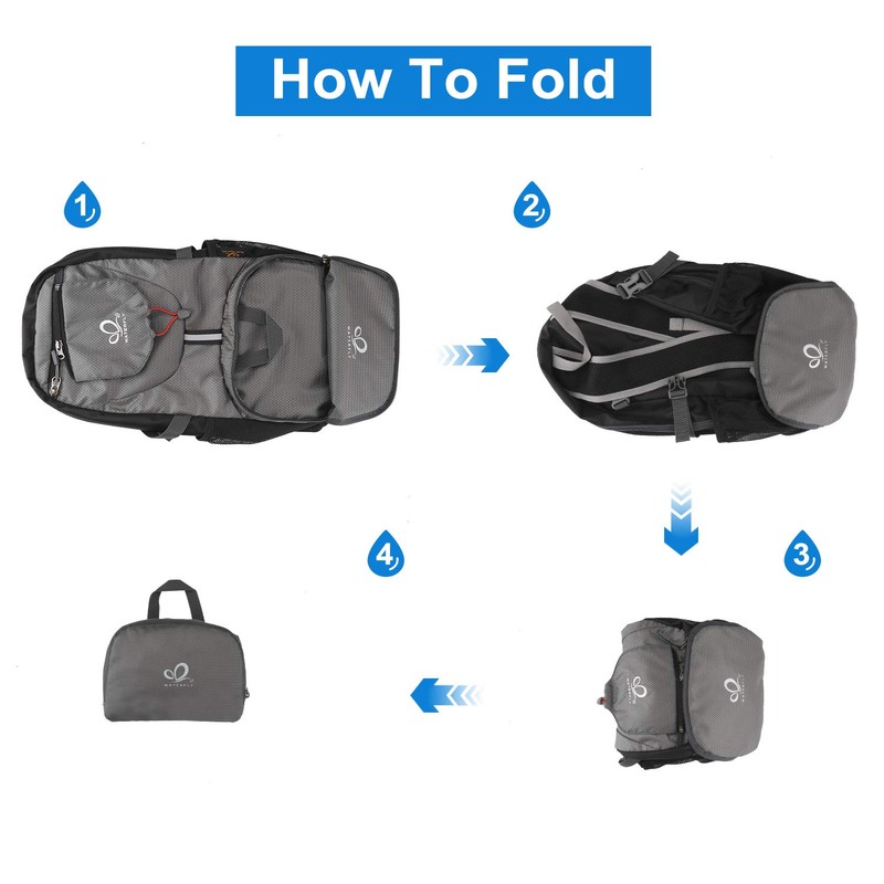 Waterfly Hiking Backpack, Ultralight Outdoor Backpack Foldable Waterproof Multifunctional Daypack