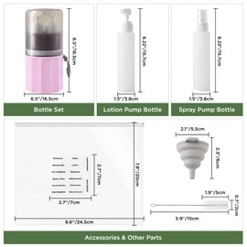 SESENSE 4-in-1 Travel Bottles for Toiletries, TSA Approved Travel Size Toiletries, Leak Proof Refillable Travel Size Shampoo and Conditioner Sets with Wall-Mountable Suction Cup, Pink