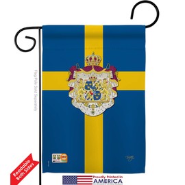 Breeze Decor G158091 Sweden Flags of The World Nationality Impressions Decorative Vertical Garden Flag 13" x 18.5" Printed in USA Multi-Color