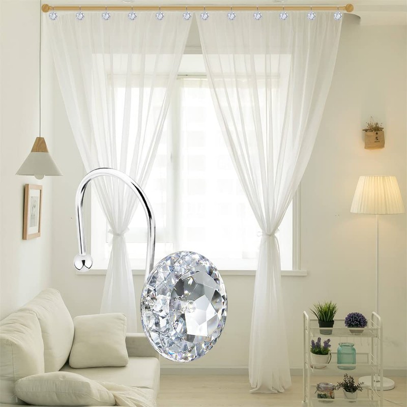 12PCS Shower Curtain Hooks Rings for Bathroom, Stainless Steel Rust