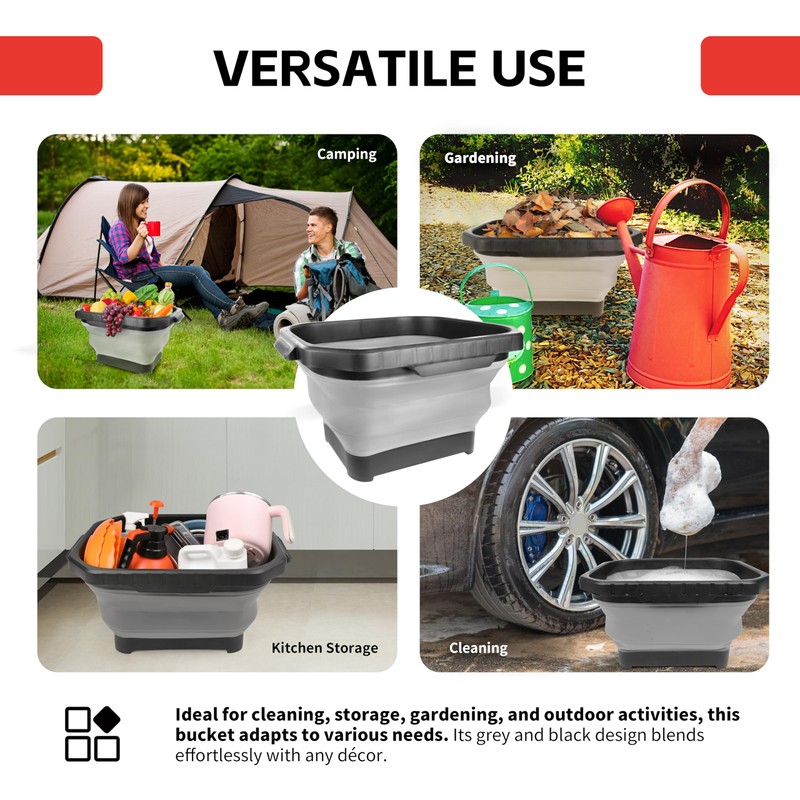 MaxWorks Collapsible Bucket 51049 20 L Silicon Square for Cleaning