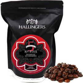 Hallingers No. Five - Gourmet Coffee from South America & Asia, Gentle Long-Term Roasted (Bag) - Gift in Summer & as a Perfect Barbecue Gift | New Home New Year's Eve Recovery