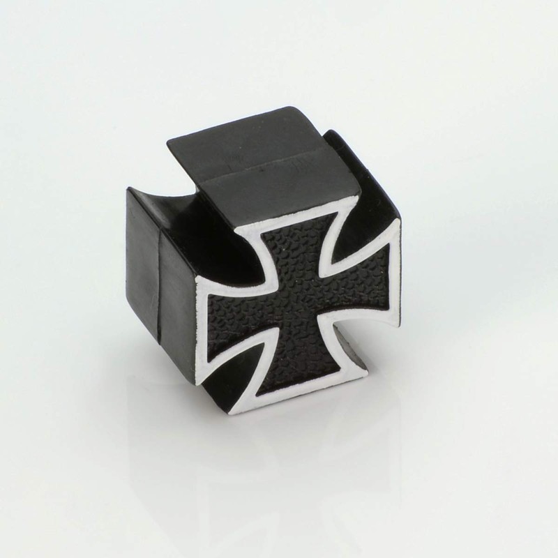 LST 2x Valve Caps Tyre Valve Caps Iron Cross Black