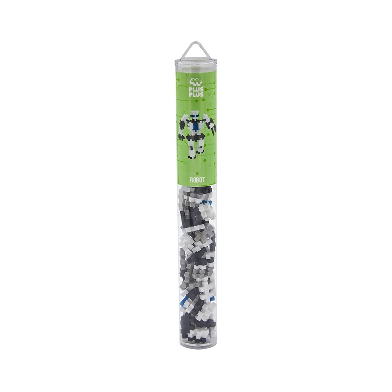 Plus-Plus 4105 Geniales Konstruktionsspielzeug, Roboter, Kreativ-Bausteine Tube, 100 Teile