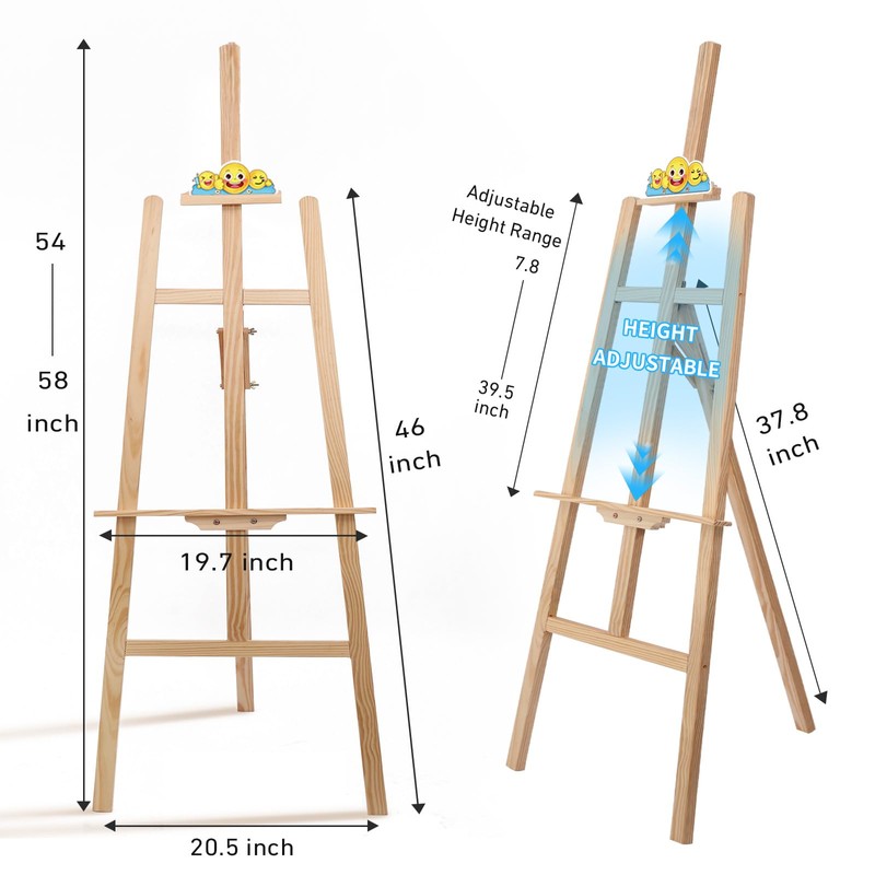 Wooden Easel Stand for Sign and Painting - Adjustable Artist