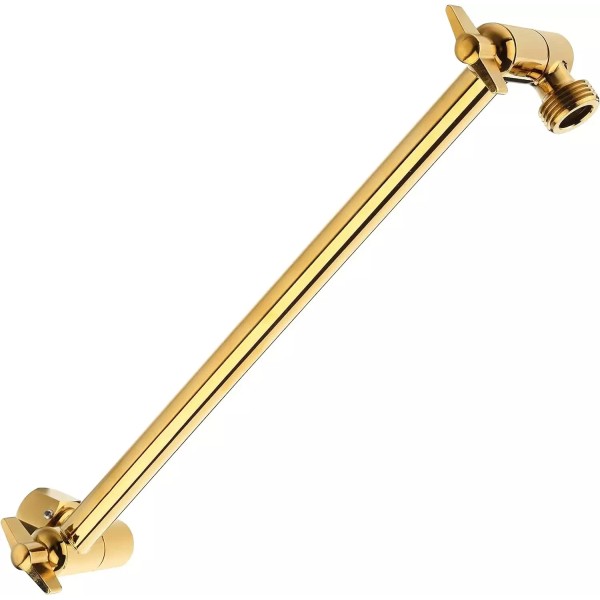 Branded 11" Egyptian Gold Adjustable Shower Head Extension Arm, Solid