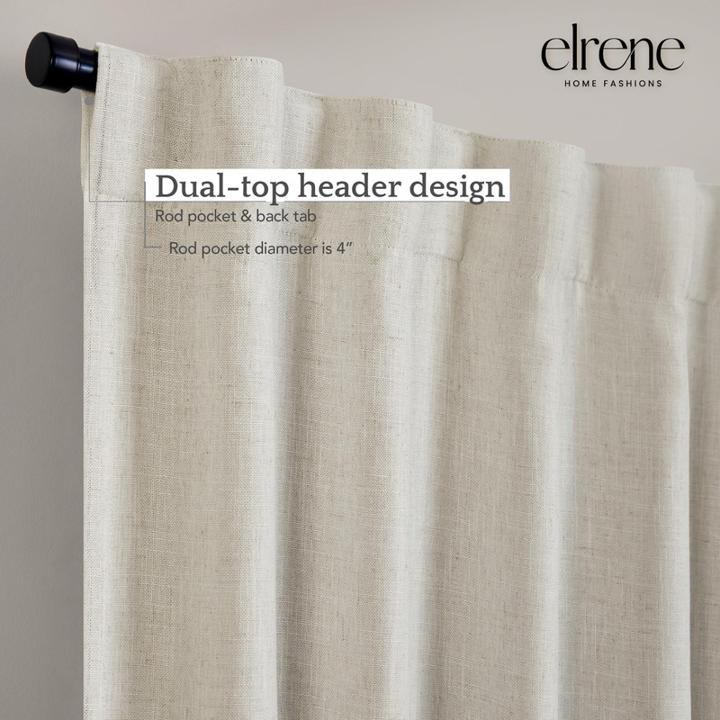 Elrene Home Fashions Harrow Solid Texture Blackout Single Window Curtain