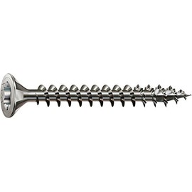 Spax 4CUT 1197000350163 Universal Screw, Countersunk T-Star Plus Fully Threaded, Stainless Steel Rust-Free A2, 1.4567, 1197000500703
