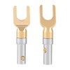 6 Pcs Gold Plated 4mm Banana U Fork Y Spade