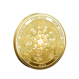 QUEAMBLER Cardano ADA Coin Plated Coin, Physical Cardano ADA Coin Blockchain Cryptocurrency Coin Commemorative Gift