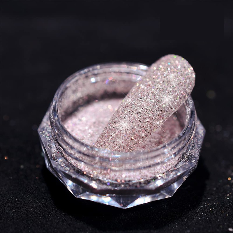 8 Colors Shiny Diamond Nail Powder Aurora Pearl Powder Nail