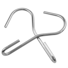 FINBe 6PCS Heavy Duty S-Hook Skew Pot Holder Hook Heavy Duty Pot Rack Hooks Stainless Steel 90 Degree Hook for Hanging Kitchen Utensils Towels Gardening and Other Tools (3 * 1.36 * 0.5inch)