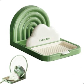 Pot Lid Holder, Pot Lid Organiser for Sticks, Spoons, Spatulas and Lids, Lid Holder with Drip Tray, Lid Organiser Kitchen Removable, Pan Lid Lid Universal, Lid Holder Kitchen
