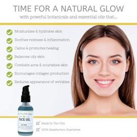 Balancing Blue Tansy Face Oil – Skin Glowing Serum. Anti Aging Collagen Support. Acne Fighting Dark Spot Corrector. Wrinkle & Pore Minimizer. Natural, Vegan Facial Moisturizer.