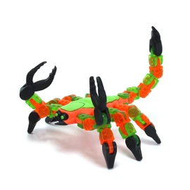 Zing KLiXX Scorpion Green – Stop Frame Animation and Fidget Toy with 200 Points of Articulation, Click Connect Fidget Animate