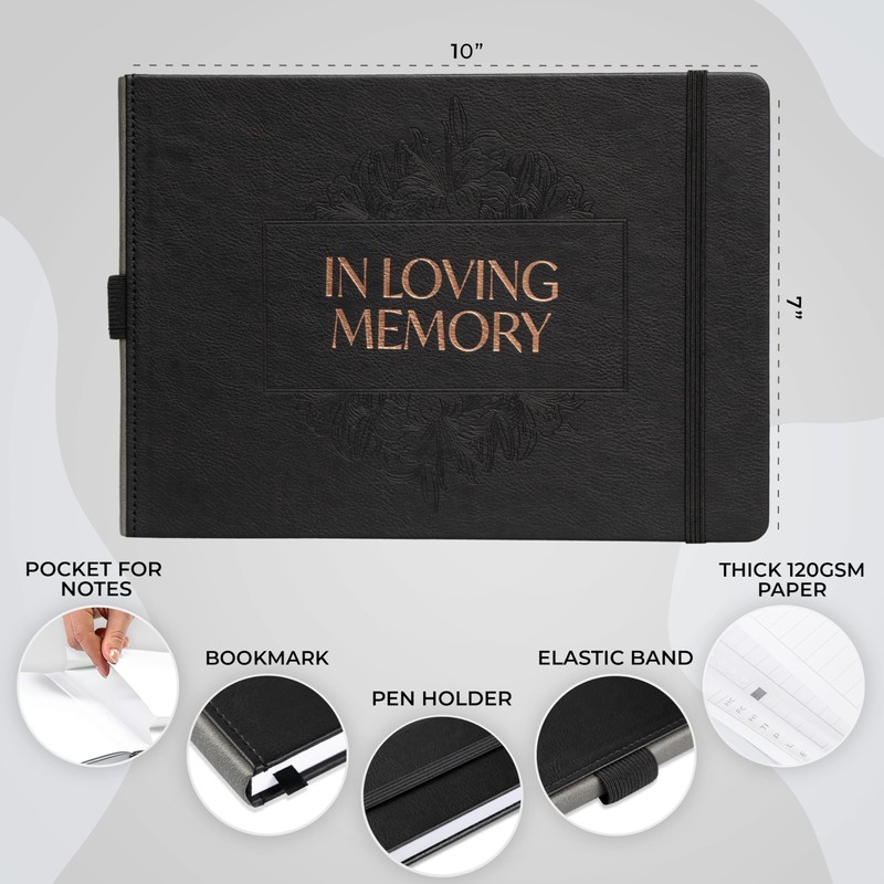 Skyline Funeral Guest Book for Memorial Service – In Loving