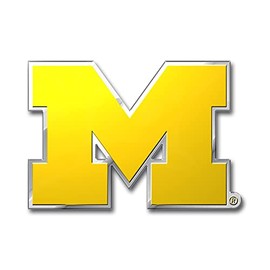 Fanmats 60539: Michigan Wolverines Heavy Duty Aluminum Embossed Color Emblem (Yellow)